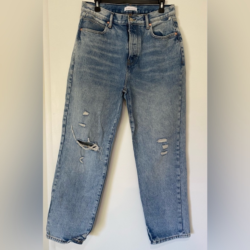 Betro Simone Women's Straight Leg Distressed Button Fly Jeans 30